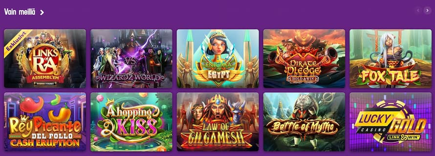 Lucky Casinon Vain meiltä -kategorian pelit
