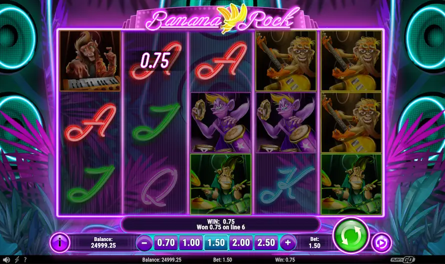 Banana Rock slotin perusnäkymä