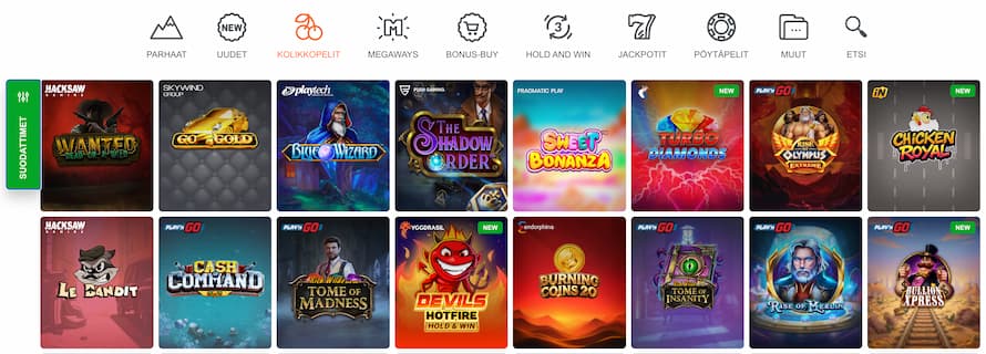 Casino-X kolikkopelit ja suodattimet