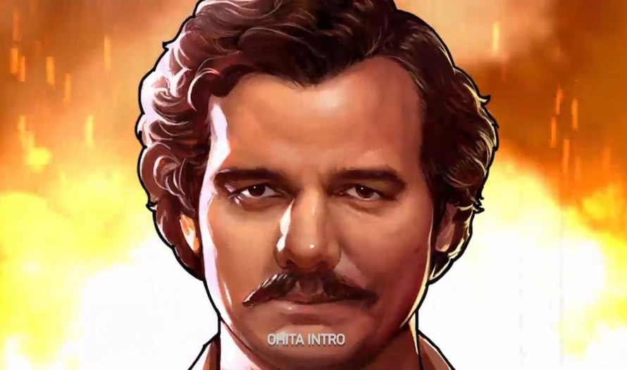 Narcos kolikkopelin introssa esiintyy yksi päähahmoista.