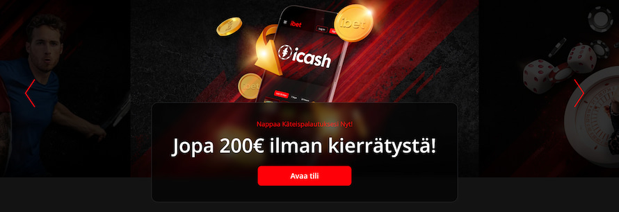 ibet casinon cashback ilman kierrätystä