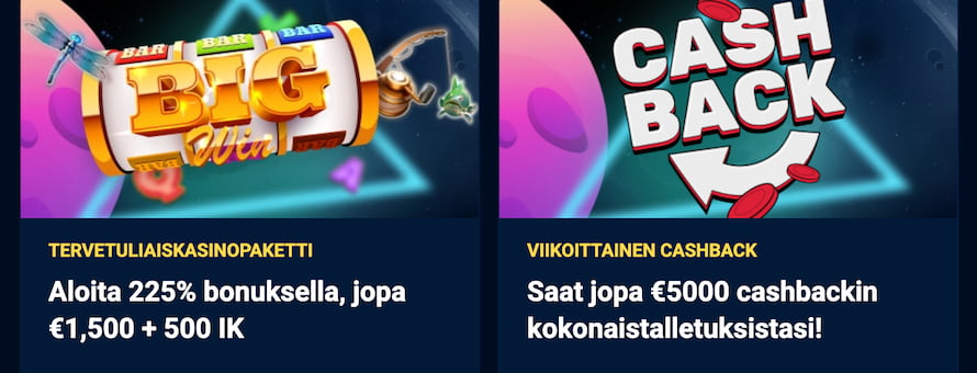 Jupi Casino kampanjoihin lukeutuvat tervetulobonus ja cashback