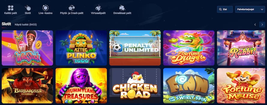 Jupi Casino kolikkopelit ja pelihaku