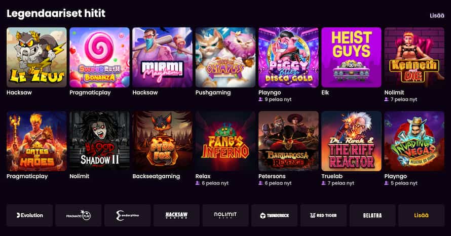 iWild Casino legendaariset hitit, kuten Sweet Rush Bonanza