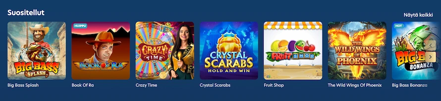Lucky Dreams Casinon suosittelemat kasinopelit