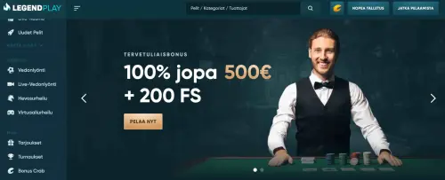 LegendPlay Casino bonus uusille pelaajille