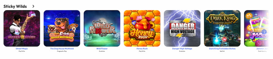 Lempi Casinolla Sticky Wilds -pelit löytyvät omasta kategoriastaan.
