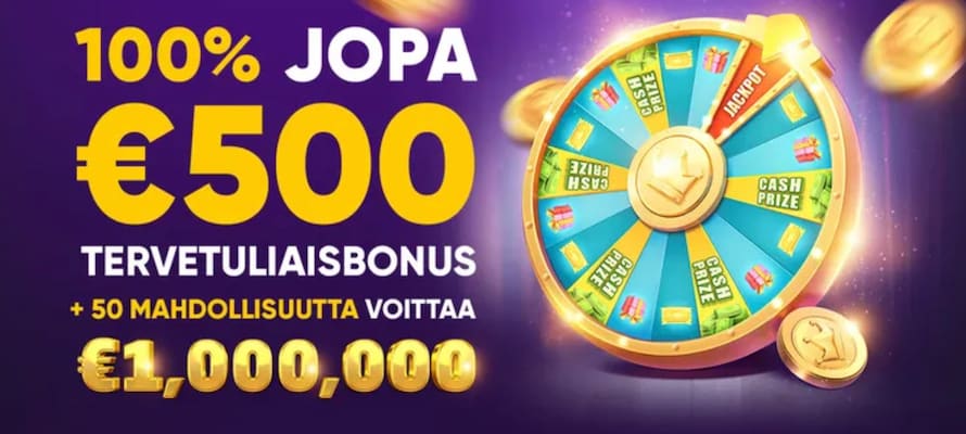 Kingmaker Casino tarjoaa jopa 500 euron tervetuliaisbonuksen