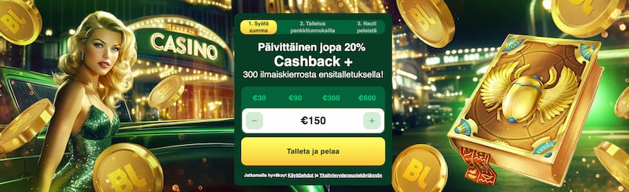 Big Lucky Casinon ilmaiskierrokset ensitalletuksen yhteydessä