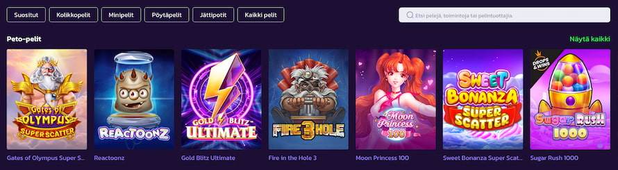 Pelipeto Kasino pelit