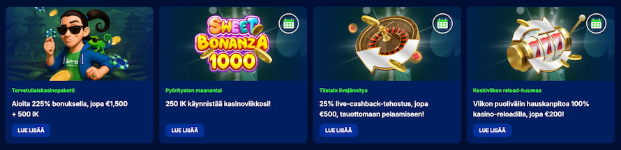 Spinny Casinolla tervetuliaispaketti, ilmaispyöräytyksiä ja muita tarjouksia