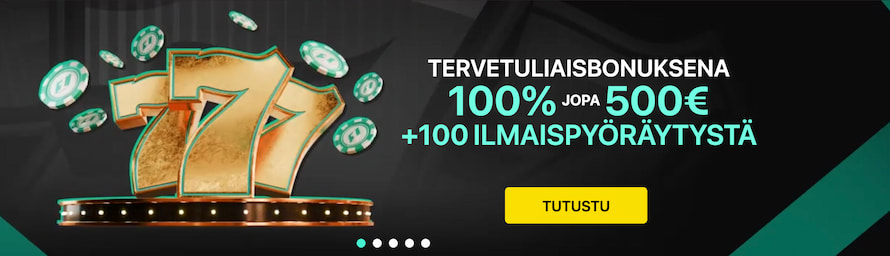 1bet Casinon tervetuliaisbonus koostuu talletusbonuksesta ja ilmaispyöräytyksistä