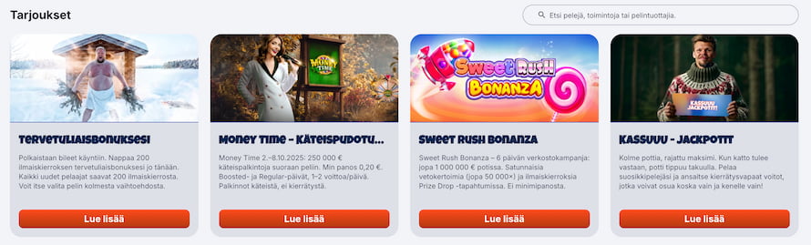 Kassuuu Kasino kampanjat ja edut