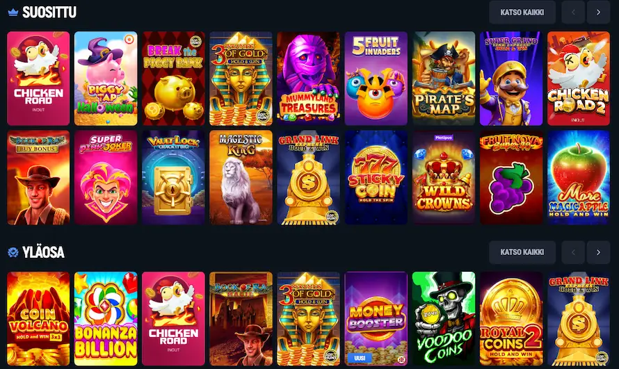 aerobet casinon suositut kolikkopelit