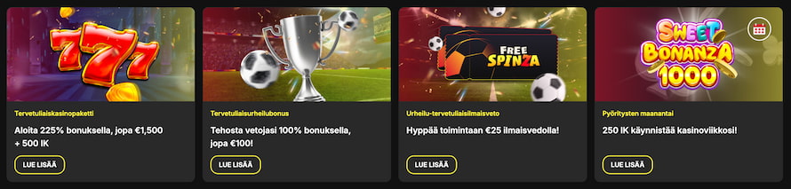 Free Spinza Casinon tervetuliaispaketti sekä muita kampanjoita