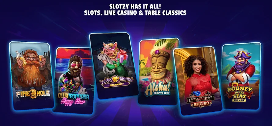 Slotzy Casinolta löytyy slotteja, pöytäpelejä ja livekasinopelejä
