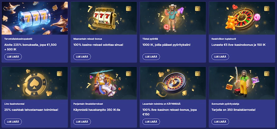 Jasmin Slots Casino tarjoaa kampanjoita jokaiselle viikonpäivälle