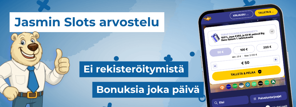 Jasmin Slots on päivittäisiä bonuksia jakeleva pikakasino