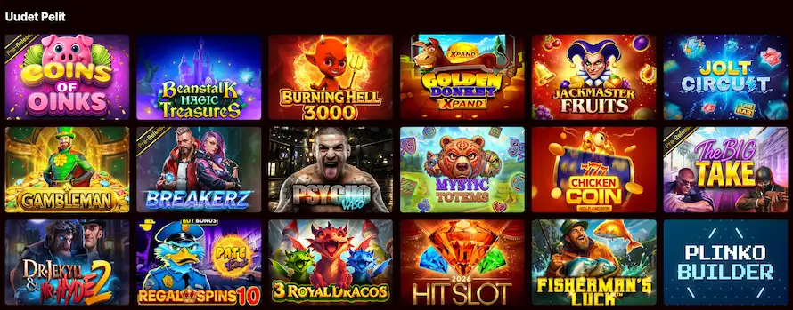 PiratePots Casino listaa uudet kolikkopelit omana kategorianaan.