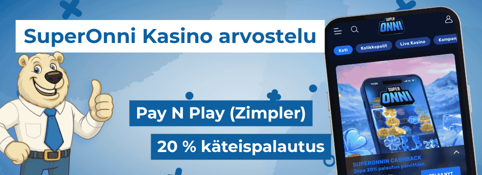 SuperOnni Kasino on pikakasino, joka lupaa cashbackin joka päivä.
