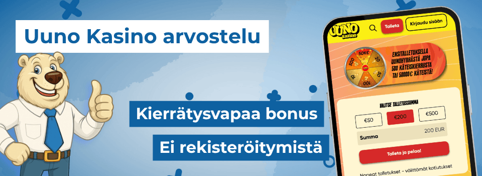 Uuno Kasinolta kierrätysvapaita bonuksia ilman rekisteröitymistä