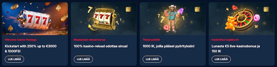Kudosbet Casinon kampanjoita riittää joka viikonpäivälle