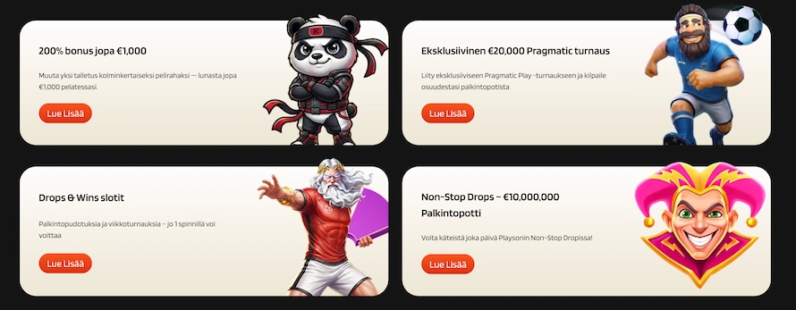 Kumobet Casinon kampanjoihin lukeutuu tervetulobonuksen lisäksi turnauksia ja arvontoja