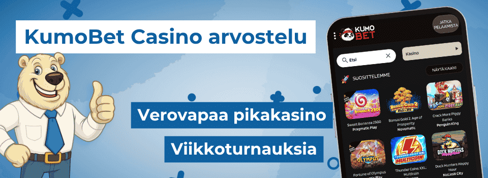 Kumobet on monipuolisia turnauksia tarjoileva verovapaa Pay N Play -sivusto