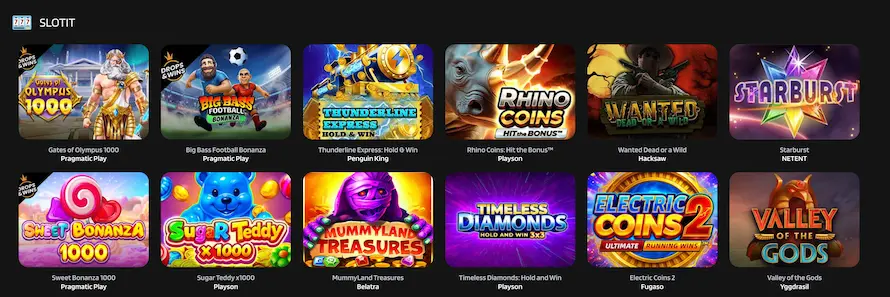 Kumobet Casinon slottivalikoima
