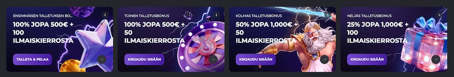 Voom Casinon neliosainen talletusbonus