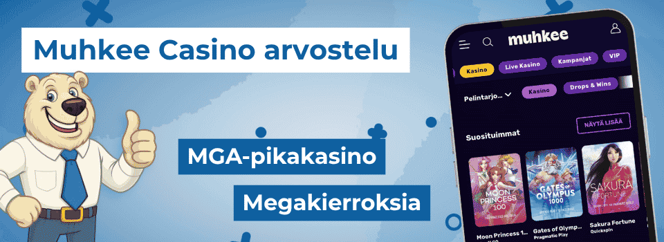 Muhkee Casino on verovapaa Pay N Play -sivusto, joka tarjoaa megakierroksia