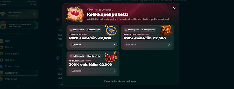 Rivo Casinon viikoittaiset bonukset