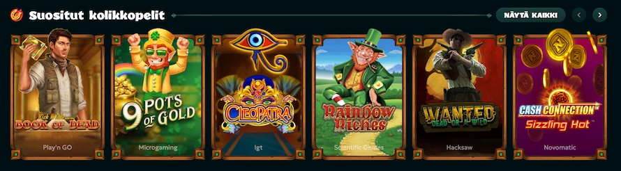 Rivo Casinon suosituimpiin peleihin lukeutuvat Book of Dead ja Rainbow Riches