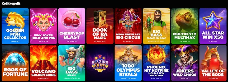 Betbluff Casinon slottivalikoima