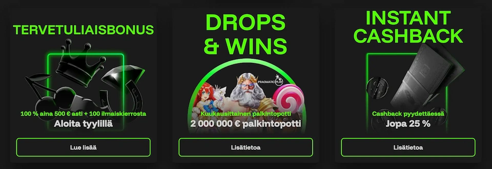 InstaCasinon kampanjat ja bonukset
