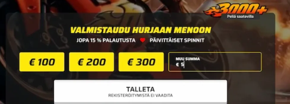 hurjaa casinon talletusikkuna
