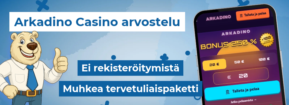 Arkadino Casino arvostelu banneri