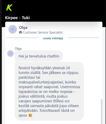 Kirpee Casinon livechat