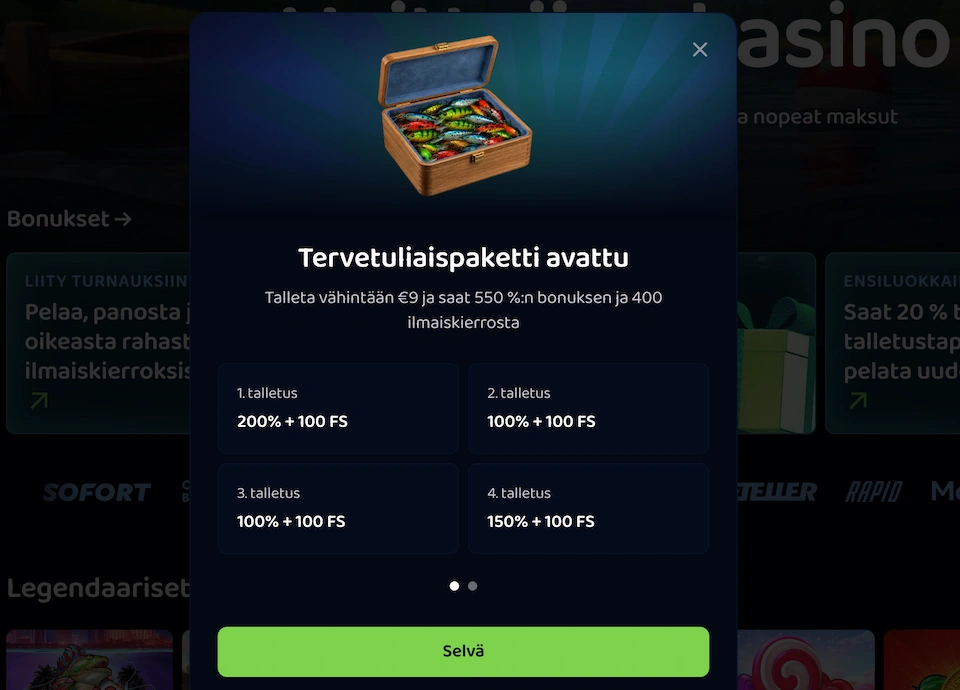 Pike Casinon tervetulobonus avattu