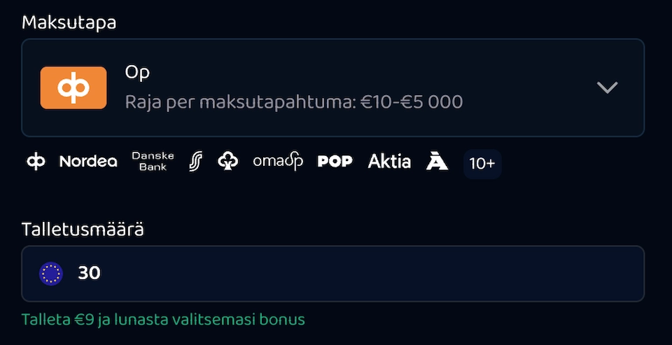 Pike Casino talletussumma