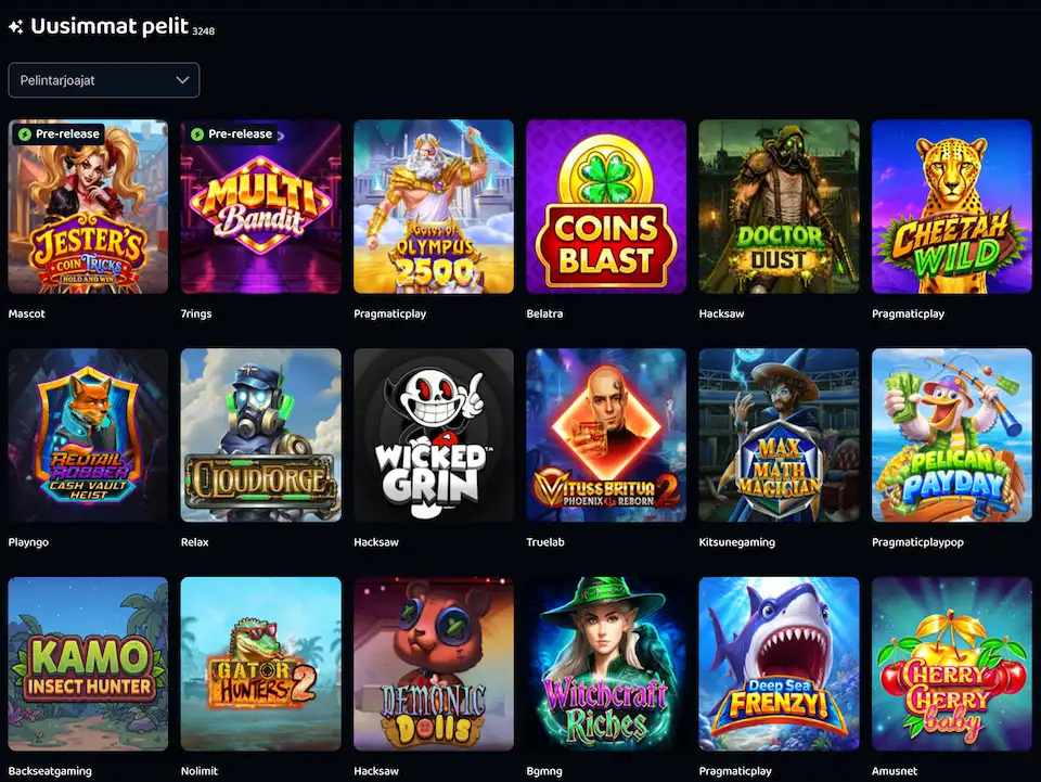Pike Casinon uudet kasinopelit