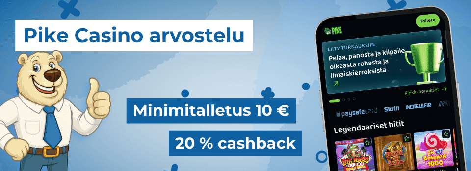 Pike Casinolla on tarjolla 10e minimitalletus