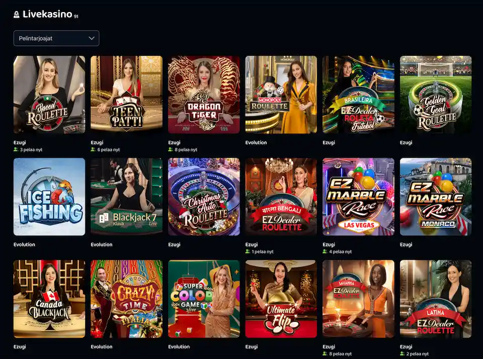Pike Casinon livepelit